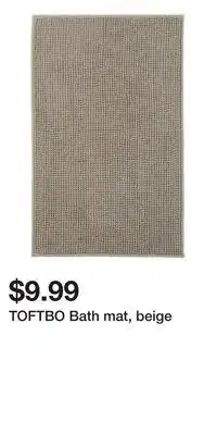 IKEA TOFTBO Bath mat, beige offer