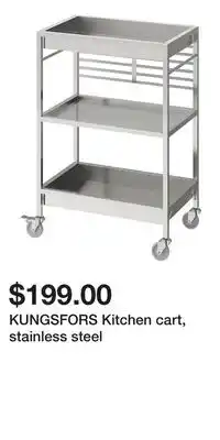 IKEA KUNGSFORS Kitchen cart, stainless steel offer