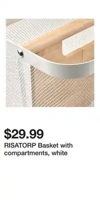 IKEA RISATORP Basket with compartments, white offer
