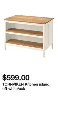 IKEA TORNVIKEN Kitchen island, off-white/oak offer