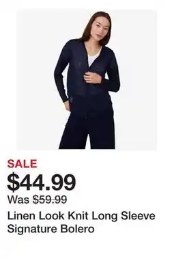 TSC Stores Linen Look Knit Long Sleeve Signature Bolero offer