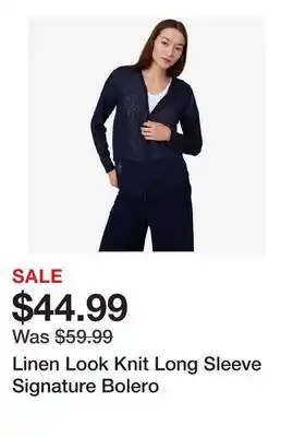 TSC Stores Linen Look Knit Long Sleeve Signature Bolero offer
