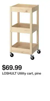 IKEA LOSHULT Utility cart, pine offer
