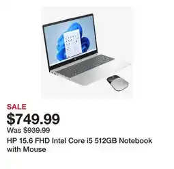 TSC Stores HP 15.6 FHD Intel Core i5 512GB Notebook with Mouse offer