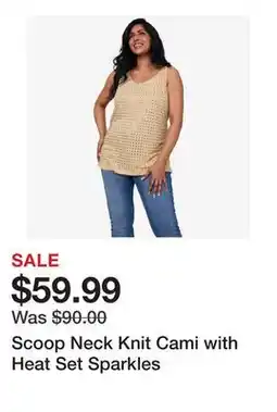 TSC Stores Scoop Neck Knit Cami with Heat Set Sparkles offer