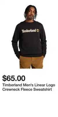 Mark's Timberland Men's Linear Logo Crewneck Fleece Sweatshirt offer