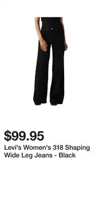 Mark's Levi's Women's 318 Shaping Wide Leg Jeans - Black offer