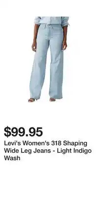 Mark's Levi's Women's 318 Shaping Wide Leg Jeans - Light Indigo Wash offer