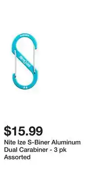 Mark's Nite Ize S-Biner Aluminum Dual Carabiner - 3 pk Assorted offer