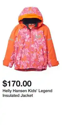Mark's Helly Hansen Kids' Legend Insulated Jacket offer
