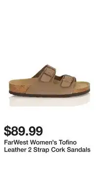 Mark's FarWest Women's Tofino Leather 2 Strap Cork Sandals offer