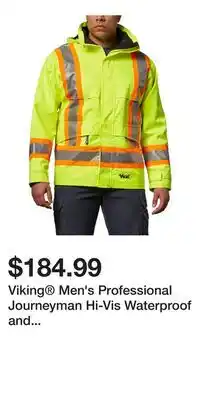 Mark's Viking Men's Professional Journeyman Hi-Vis Waterproof and Windproof Rain Jacket offer