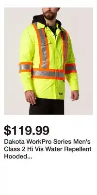 Mark's Dakota WorkPro Series Men's Class 2 Hi Vis Water Repellent Hooded Quilt Shirt Jacket offer