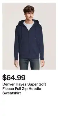 Mark's Denver Hayes Super Soft Fleece Full Zip Hoodie Sweatshirt offer