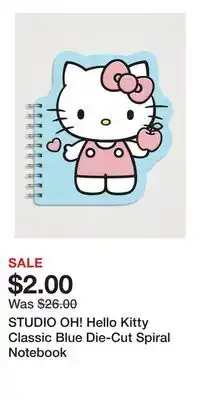 Holt Renfrew STUDIO OH! Hello Kitty Classic Blue Die-Cut Spiral Notebook offer