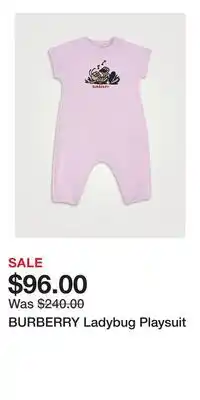 Holt Renfrew BURBERRY Ladybug Playsuit offer