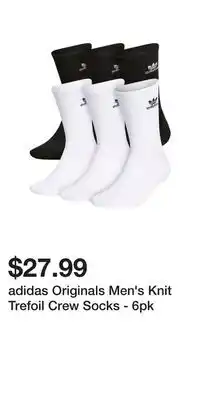 Sport Chek adidas Originals Men's Knit Trefoil Crew Socks - 6pk offer