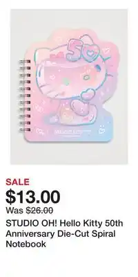 Holt Renfrew STUDIO OH! Hello Kitty 50th Anniversary Die-Cut Spiral Notebook offer