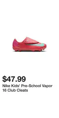 Sport Chek Nike Kids' Pre-School Vapor 16 Club Cleats offer