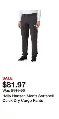 Sport Chek Helly Hansen Men's Softshell Quick Dry Cargo Pants offer