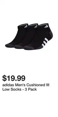 Sport Chek adidas Men's Cushioned III Low Socks - 3 Pack offer
