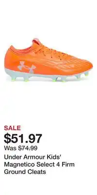 Sport Chek Under Armour Kids' Magnetico Select 4 Firm Ground Cleats offer