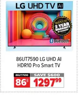 2001 Audio Video 86UT7590 LG UHD AI HDR10 Pro Smart TV offer