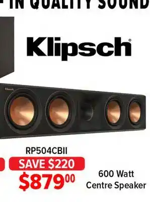 2001 Audio Video Klipsch 600 Watt Centre Speaker offer