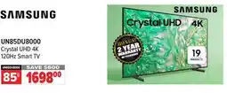 2001 Audio Video UN85DU8000 Crystal UHD 4K 120Hz Smart TV offer