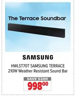 2001 Audio Video HWLST70T SAMSUNG TERRACE 210W Weather Resistant Sound Bar offer
