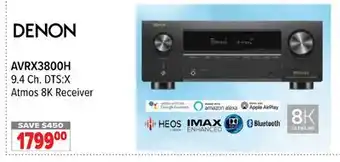 2001 Audio Video AVRX3800H DENON 9.4 Ch. DTS:X Atmos 8K Receiver offer