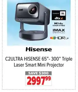 2001 Audio Video C2ULTRA HISENSE 65- 300 Triple Laser Smart Mini Projector offer