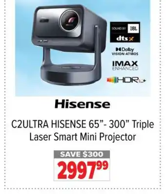 2001 Audio Video C2ULTRA HISENSE 65- 300 Triple Laser Smart Mini Projector offer
