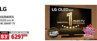 2001 Audio Video OLED83C5 OLED evo AI 4K SMART TV offer