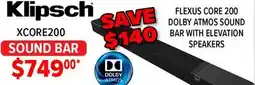 2001 Audio Video Klipsch FLEXUS CORE 200 DOLBY ATMOS SOUND BAR WITH ELEVATION SPEAKERS offer