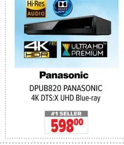 2001 Audio Video DPUB820 PANASONIC 4K DTS:X UHD Blue-ray offer