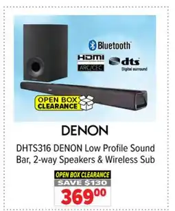 2001 Audio Video DHTS316 DENON Low Profile Sound Bar, 2-way Speakers & Wireless Sub offer