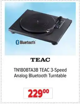 2001 Audio Video TN180BTA3B TEAC 3-Speed Analog Bluetooth Turntable offer