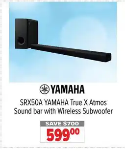 2001 Audio Video YAMAHA True X Atmos Sound bar with Wireless Subwoofer offer