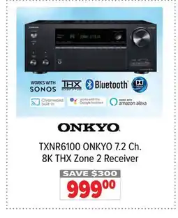 2001 Audio Video TXNR6100 ONKYO 7.2 Ch. 8K THX Zone 2 Receiver offer