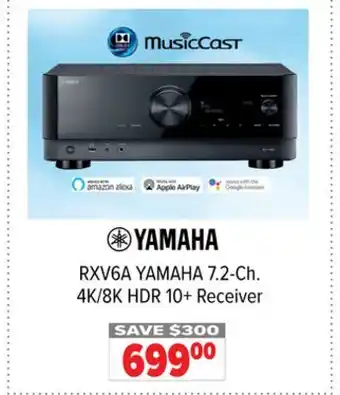 2001 Audio Video RXV6A YAMAHA 7.2-Ch. 4K/8K HDR 10+ Receiver offer