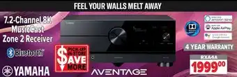 2001 Audio Video RXA4A YAMAHA 7.2-Channel 8K MusicCast Zone 2 Receiver offer