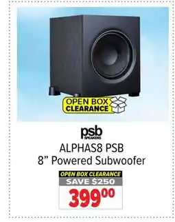2001 Audio Video ALPHAS8 PSB 8 Powered Subwoofer offer