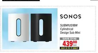 2001 Audio Video SUBM1US1BW Cylindrical Design Sub Mini offer