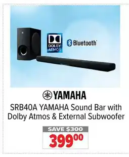 2001 Audio Video YAMAHA Sound Bar with Dolby Atmos & External Subwoofer offer