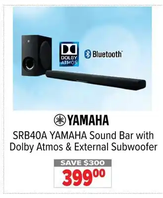 2001 Audio Video YAMAHA Sound Bar with Dolby Atmos & External Subwoofer offer