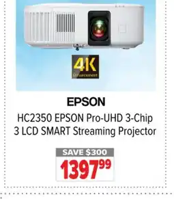 2001 Audio Video HC2350 EPSON Pro-UHD 3-Chip 3 LCD SMART Streaming Projector offer