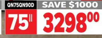 2001 Audio Video QN75QN90D SAMSUNG 75 Neo QLED 4K TV offer