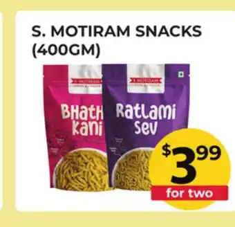 Food World Supermarket S. MOTIRAM SNACKS offer