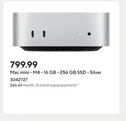 Staples Mac mini - M4 - 16 GB - 256 GB SSD - Silver offer
